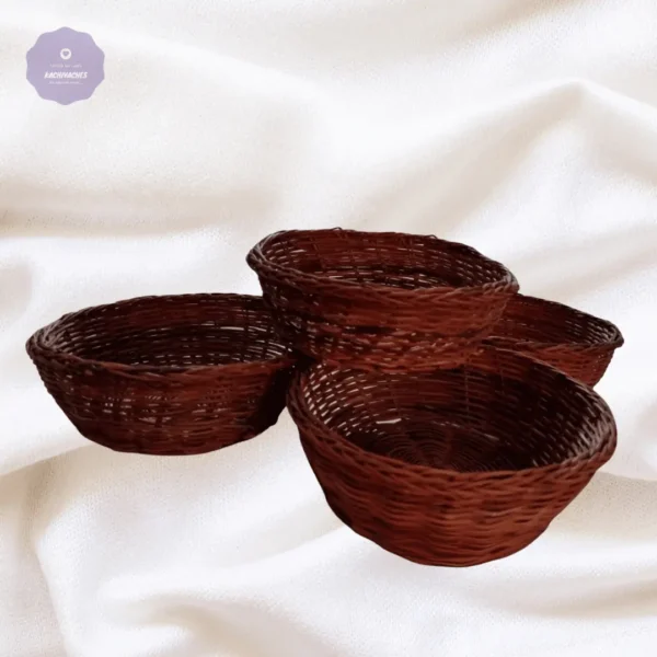 Canastas de fique kachivaches.online 05 CANASTILLAS TEJIDAS EN MIMBRE X 4 UDS 🧺